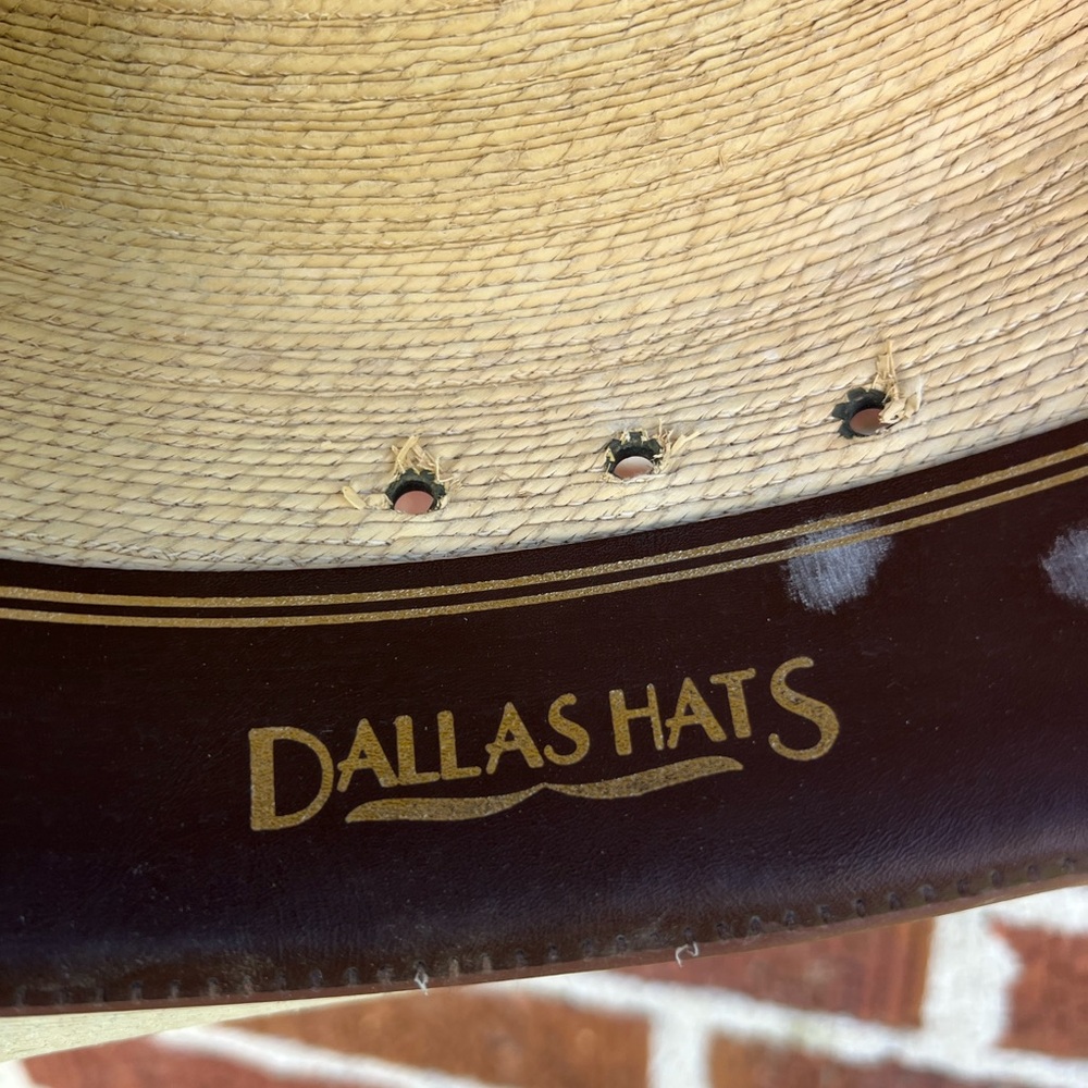 Dallas Hats Natural Straw Cowboy Hat size 7 1/2 - Picture 6 of 6